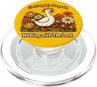Getting My Steps in Walking With The Lord Christian Floral I PopSockets PopGrip per MagSafe