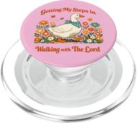 Getting My Steps in Walking With The Lord Christian Floral PopSockets PopGrip per MagSafe