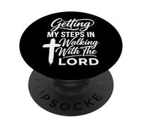 Getting My Steps In Walking With The Lord PopSockets PopGrip Adesivo