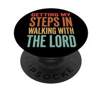 Getting My Steps In Walking With The Lord PopSockets PopGrip Adesivo