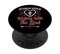 Getting My Steps In Walking With The Lord PopSockets PopGrip Adesivo