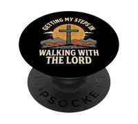 Getting My Steps In Walking With The Lord PopSockets PopGrip Adesivo