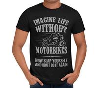 Getting Shirty Imagine Life Without Motorbikes (Bike, Biker), maglietta da uomo/unisex Nero M