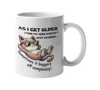 Getting Shirty Tazza divertente in ceramica con scritta in inglese "As I Get Older I Find My Mind Dodn't Just Wander"