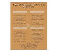 Getting Started with Walking 4 W eginner Routine Fitness Tracker Poster for Home Office Gym(Unframed,08x12inch(20x30cm))