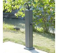 Getto d'Acqua per Esterni da 40 Pollici con Doppi rubinetti in Ottone, attacchi per Acqua Calda e Fredda, Tubi antigelo in Lega di Alluminio, ingressi Laterali/Inferiori, Adatto per terrazze