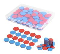 Gettoni Reversibili in Plastica Rosso Blu, 100 Pezzi Re Gettoni Reversibili in Plastica Con Scatole In Plastica, Gettoni Reversibili per il Conteggio Dei Matematici