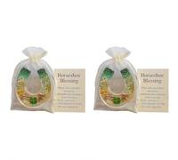 Gettoni tascabili a ferro di cavallo, con messaggio di benedizione per portare fortuna nel palmo della mano, idea regalo per amici e persone care