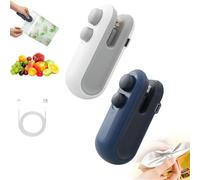 Gettoreach Mini Bag Sealer with Cutter and Magnet, Pickelect Gettoreach Mini Bag Sealer, Rechargeable, Portable, For Plastic Snack Bags (2Pcs Mix)