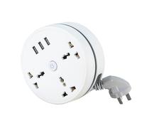 Gettoreach Universal Power Strip, Civiliank Universal Power Strip, Strip with 3/5 Outlets 3 USB Ports, 6/9 FT Extension for Home Travel Business Office (3Holes,6ft)