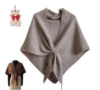 Gettoreach Womens Shawl, Fleece Shawl Wrap for Women, Casual Comfortable Sweater Shawls, Elegant triangle Shawls (Camel)