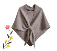 Gettoreach Womens Shawl, Women'S Solid Color Shawl with Loop, Casual Versatile for All Seasons (Brown)