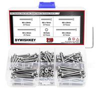 Getue DYWISHKEY 210 Pieces M3 x 16mm/20mm/25mm/30mm/35mm Stainless Steel 304 Hex Socket Head cap Bolts Screws And Nuts Kit