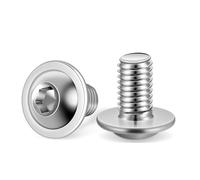 Getue M5-0.8 x 10mm Flanged Button Head Socket cap Screws, Stainless Steel A2-70, Full Thread, Allen Socket Drive, Quantity 50