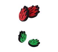 getuse 4 ammortizzatori di vibrazioni per racchette da tennis, con design a fiamma, ammortizzatori di vibrazioni in silicone rosso e verde, per la maggior parte delle racchette