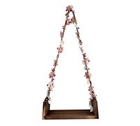 getuse Altalena in legno per neonati, accessorio per servizi fotografici, con corde floreali, accessorio per servizi fotografici, colore: caffè