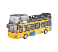 getuse Autobus Giocattolo a Due Piani con Luci e Suoni, Tira Indietro, Bus Città per Bambine, Gioco Compleanno- Giallo