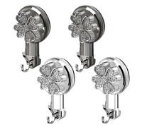 Getyjoe 4 Pezzi Ganci a Ventosa per Bagno Resistenti Carico 5KG Senza Foratura Gancio Ventosa Forte Impermeabili e Riutilizzabili per Superficie liscia (Per fissarlo, ruotare in senso orario)