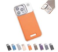 Geupdays Ultra-Thin Leather Frameless Phone Case - with Stand & Magnetic Function, Magnetic Slim & Lightweight Soft Shockproof Full Body Protection for iPhone 16 15 14 13 12 (16 Pro Max,BrownB)