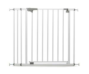 Geuther 4712 Cancelletto di sicurezza per scale, cancelletto di sicurezza per porte, protezione per porte (misura: 73 cm - 81,5 cm, montaggio senza foratura), Bianco