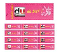 GEVECORI 24 bomboniere per comunione, “Che bello che tu sia qui” Custodia personalizzata in feltro per cioccolatini, bomboniere per cresima, per compleanno, battesimo, comunione (Rosa)