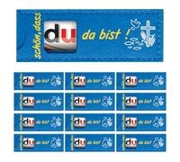 GEVECORI 24 bomboniere per comunione, “Che bello che tu sia qui” Custodia personalizzata in feltro per cioccolatini, bomboniere per cresima, per compleanno, battesimo, comunione (Blu)