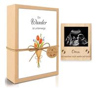 GEVECORI Annuncio Gravidanza, Cornice in Legno Ultrasuoni Immagine, Magnetico Posteriore e Luminoso LED per Tu Sarai Papi Nonna Tata Tonton Regalo (Namia)