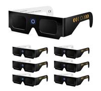 GEVECORI Confezione da 12 occhiali Eclipse Solar, omologati ISO 12312-2 e CE, per vedere l'eclissi totale del 12 agosto 2026, protezione visiva sicura (confezione da 6, nero)