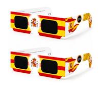 GEVECORI Set di 2 occhiali Eclipse solare - certificati CE e ISO 12312-2 per visione sicura, occhiali Eclipse solare 2026 per osservazione totale (Spagna) e parziale (Francia) (2PCS/giallo)