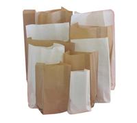 GEVENIT 1000 Sacchetti di Carta per Alimenti Kraft, Buste in carta Kraft per Trasporto di cibo e oggetti (BIANCO, 140x300mm)