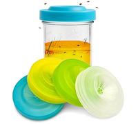 Gevoli Coperchi per moscerini della frutta per barattoli di vetro a bocca larga, naturali, atossici e riutilizzabili, confezione da 4