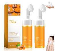 Gevona Pure Glow Cleanser, detergente viso alla curcuma, detergente viso alla curcuma con spazzola, sapone schiarente for la pelle, detergente schiumogeno alla curcuma for tutti i tipi di pelle(2pcs)