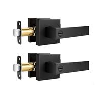 Gevvnss Confezione da 2 maniglie per porte interne senza chiave, colore nero opaco, per camera da letto e bagno, reversibili, per porte con maniglia sinistra e destra