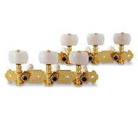 Gewa 545323 Meccanica Chitarra Classica Bottone, Bianco, Dorata senza Lyra