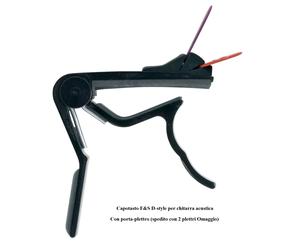 GEWA CAPOTASTO MOBILE PER CHITARRA ACUSTICA BARRE' TRIGGER Con porta-plettro