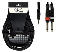 GEWA Cavo a Y Basic Line 3 m, nero, 1x jack stereo 3,5 mm - 2x jack mono 6,3 mm, 190125