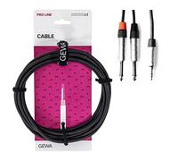 GEWA Cavo a Y Pro Line 1,5 m, nero, spina REAN, jack stereo 3,5 mm - 2x jack mono 6,3 mm, 190790