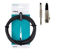 GEWA Cavo microfonico Basic Line 3 m, nero, XLR(f) - jack mono da 6,3 mm, 190060