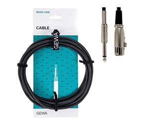 GEWA Cavo microfonico Basic Line 6 m, nero, XLR(f) - jack mono 6,3 mm, 190065