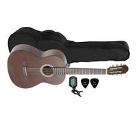 PURE GEWA Chitarra Classica Basic Set 4/4, Include Custodia, Accordatore e 2 Plettri, Marrone (Colore Noce)