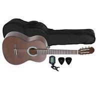 GEWA Chitarra classica, Chitarra Basic, corpo tiglio, tastiera in legno di pakka, meccaniche cromate, Set 4/4 colore noce, inclusa borsa, accordatore, plettri