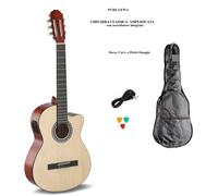 GEWA Chitarra Classica E-Acustica Basic - Classic Electro - 4/4 - Corpo in Tiglio - Pickup EQ a 4 Bande con Accordatore - Cutaway - Colore Naturale
