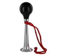 GEWA clacson manuale, cromato, soffietto in gomma nero, cordoncino decorativo rosso, 1 suono