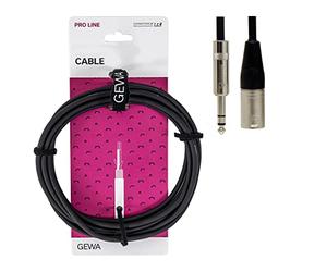 GEWA Collegamento audio simmetrico Pro Line 3m, nero, connettore REAN, 1x jack stereo 6,3 mm - 1x XLR (m), 190717