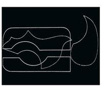 GEWA Copritutto chitarra - nero - PVC autoadesivo - 20 x 25 cm - con modelli per chitarra western Gibson Dove, Golpe, Flamenco