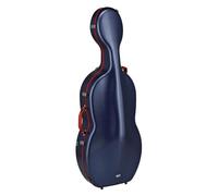 GEWA Custodia per violoncello FUN Series policarbonato 4/4 Blu/Rosso, interno nero, 2 cinghie zaino rimovibili, tasca accessori, sospensione imbottita, maniglia laterale aggiuntiva