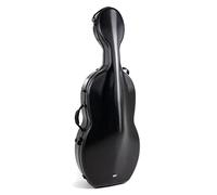GEWA custodia per violoncello in policarbonato 4/4 nero con cinghie a zaino, maniglia laterale e ruote (Rolly)
