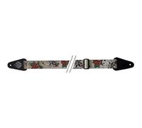 Gewa Fire&Stone 531041.0 Tracolla per Chitarra Crani e le Rose, Bianco