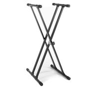 GEWA Stand per tastiera Gear System KS-30 – Supporto doppio regolabile, pieghevole, nero