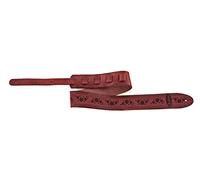 Gewa OVATION tracolla per chitarra in pelle Premium - Signature Multi-Soundhole - Ruby Red - Motivo Multi-Soundhole goffrato - Fatto a mano